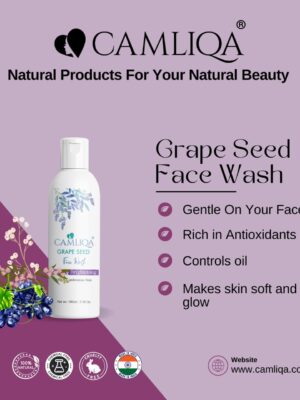 Camliqa Grape Seed Face Wash | Natural Cleanser for Oily & Acne-Prone