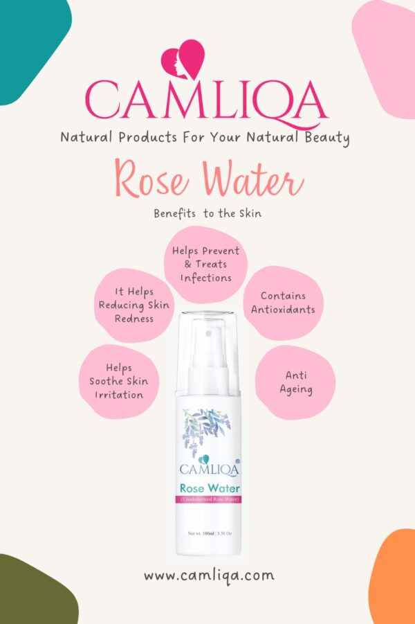 Camliqa Natural Rose Water | Pure & Alcohol-Free Toner for Glowing