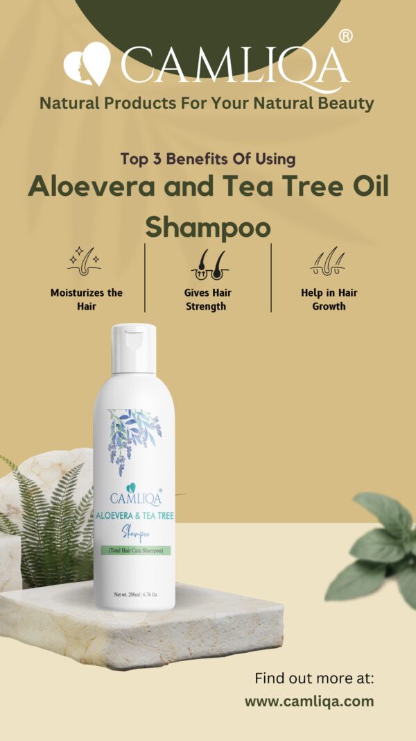Camliqa Aloe Vera & Tea Tree Oil Shampoo | Anti-Dandruff & Scalp Care