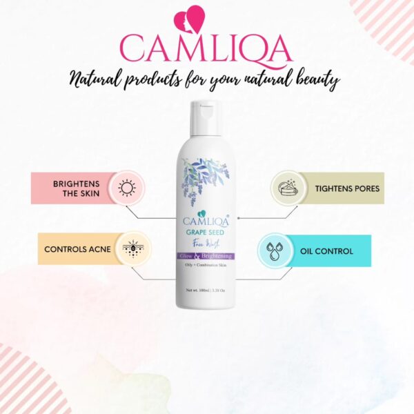 Camliqa Grape Seed Face Wash | Natural Cleanser for Oily & Acne-Prone