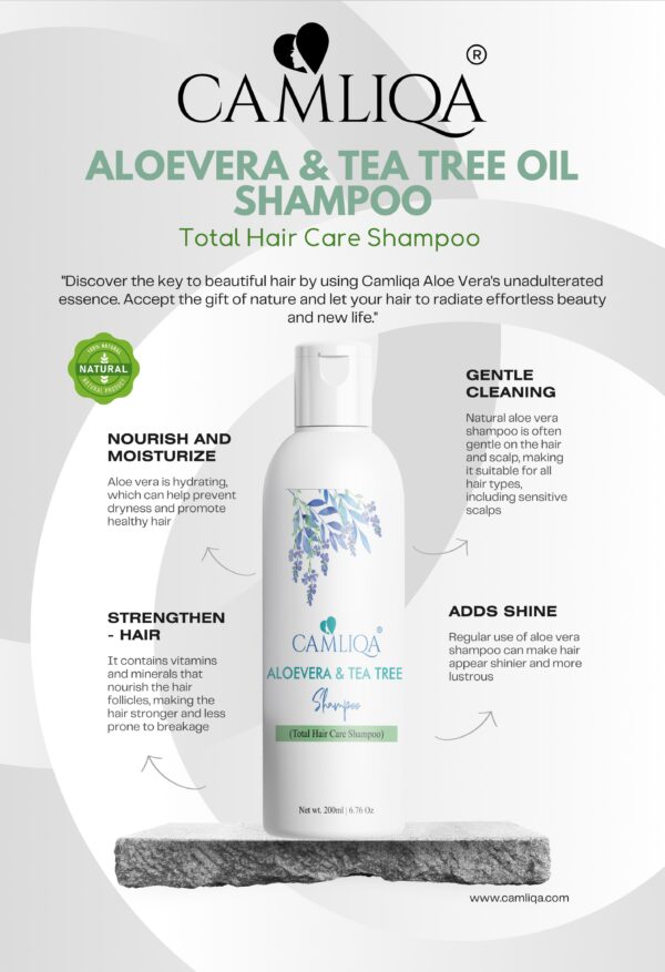 Camliqa Aloe Vera & Tea Tree Oil Shampoo | Anti-Dandruff & Scalp Care