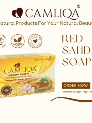 Camliqa Red Sandal Soap | Natural and Handmade Soap for Skin Glowing