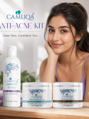 Camliqa Acne Care Kit | Grape Seed Face Wash, Brightening Cream & Fruit Mix Cream