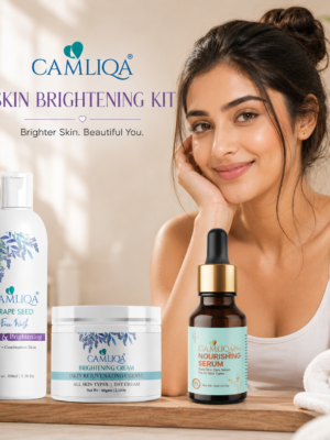 Camliqa Skin Brightening Kit | Grape Seed Face Wash, Brightening Cream & Nourishing Serum