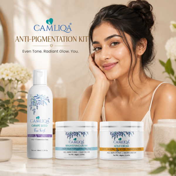 Camliqa Pigmentation Kit | Face Wash, Brightening Cream & Gold Cream